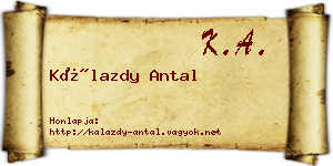 Kálazdy Antal névjegykártya